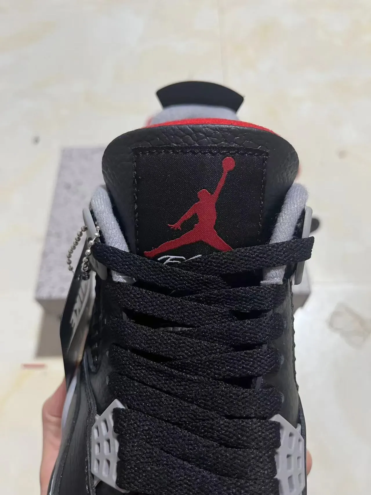Air Jordan 4 Preto Vermelho Cinza Tênis de Basquete 4