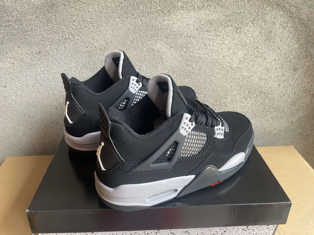 Air Jordan 4 Black White Silver Basketball Shoes 7
