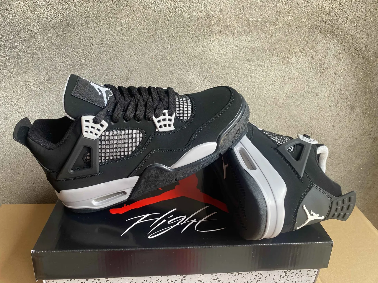 Air Jordan 4 Black White Silver Basketball Shoes 8