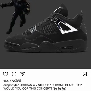 Air Jordan 4 Chrome Black Cat 篮球鞋