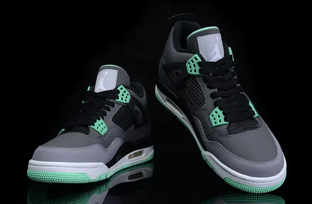 Air Jordan 4 Gray Mint Green Basketball Shoes 2