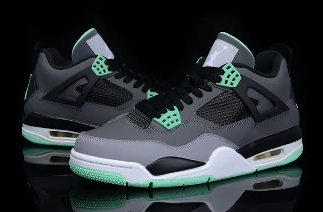Air Jordan 4 Gray Mint Green Basketball Shoes 4