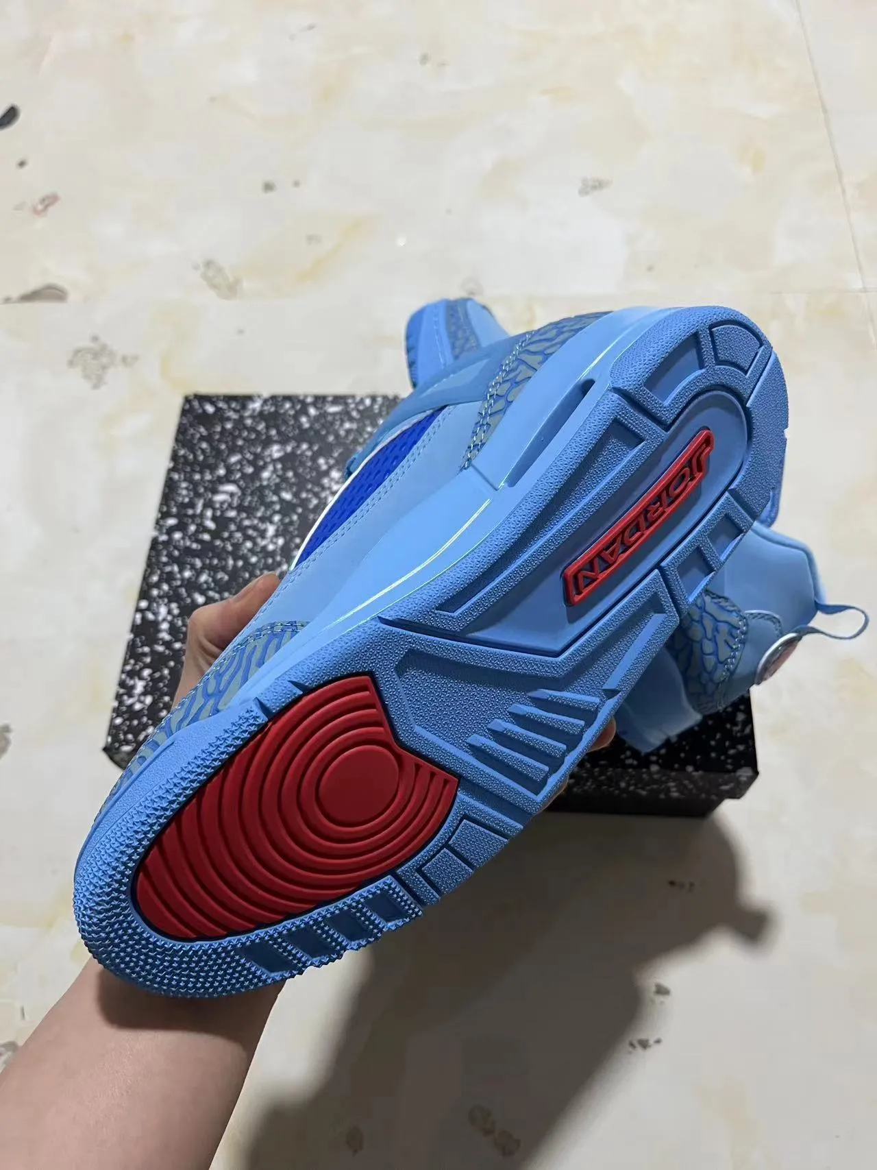 Air Jordan 4 Light Blue Elephant Basketball Shoes 6