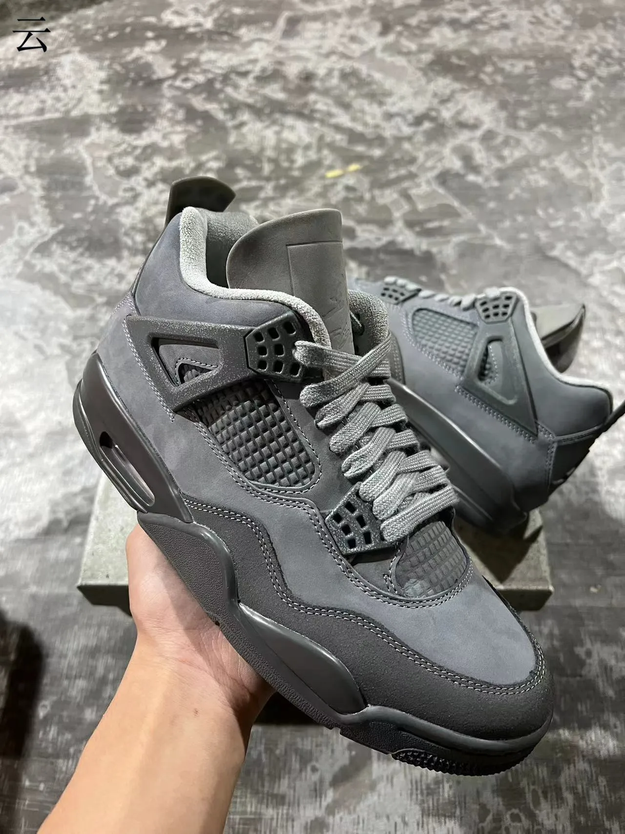 Air Jordan 4 Monochromatic Dark Gray Basketball Shoes 2