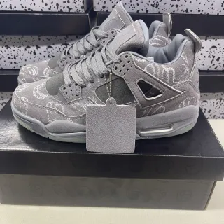 Air Jordan 4 Monochromatic Gray Suede Basketball Shoes
