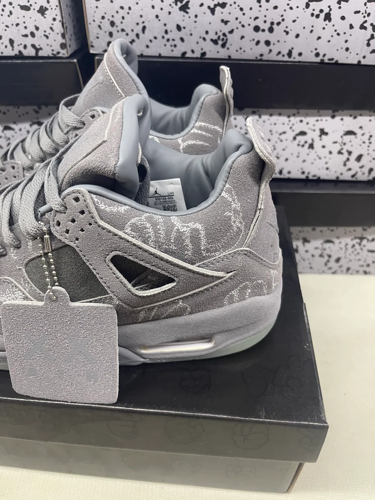 Air Jordan 4 Monochromatic Gray Suede Basketball Shoes 5
