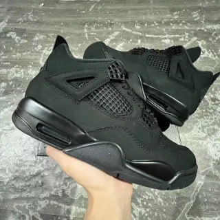 Air Jordan 4 Monochrome Black Basketball Shoes