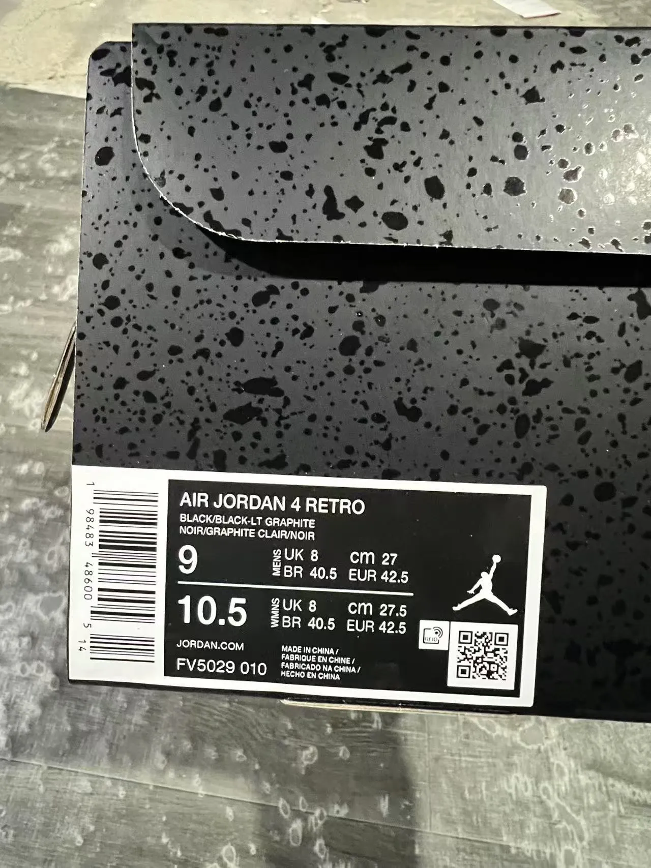 Chaussures de basketball Air Jordan 4 noir monochrome 10