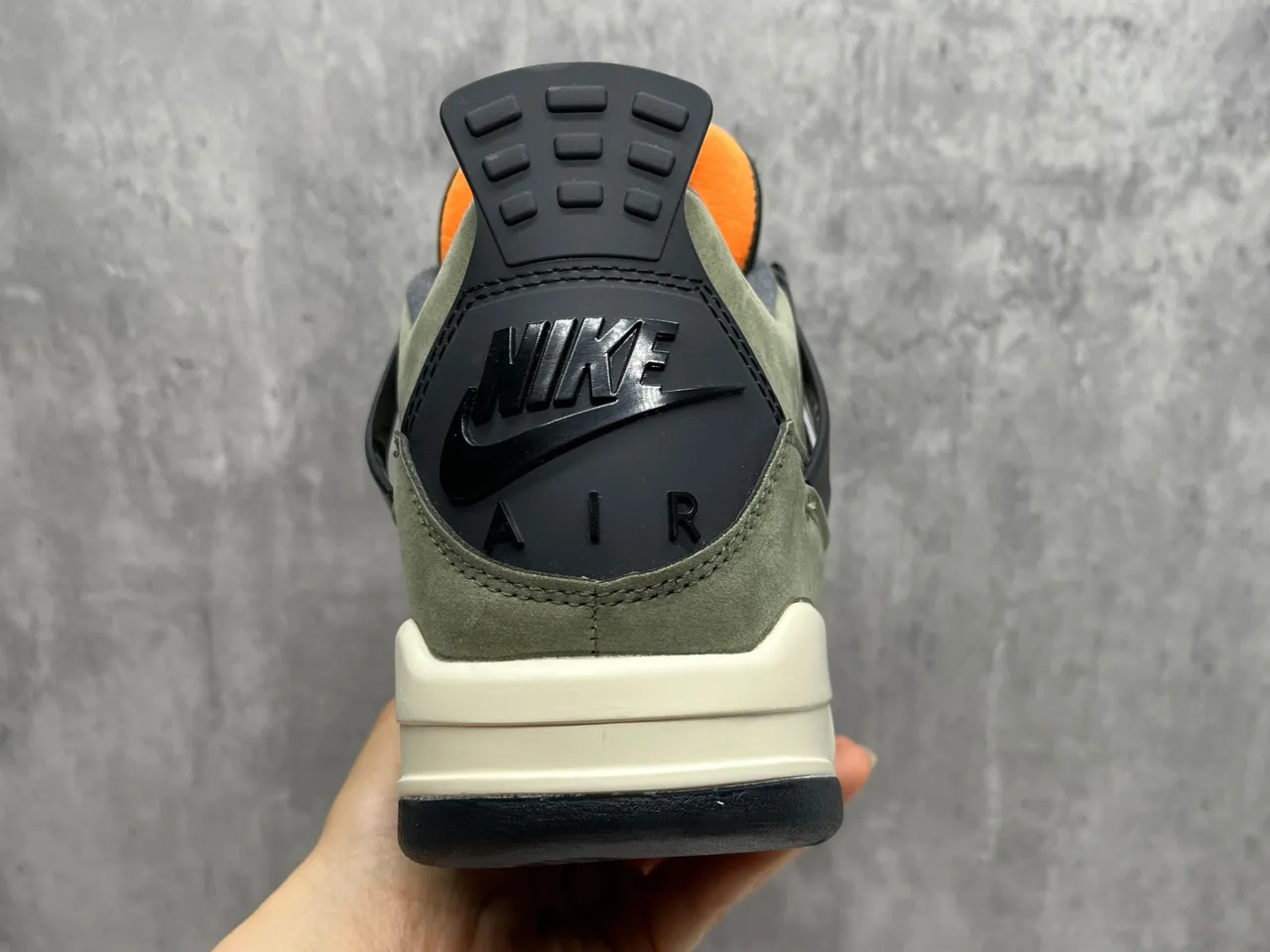 Air Jordan 4 Olive Green Suede Basketball Shoes 5