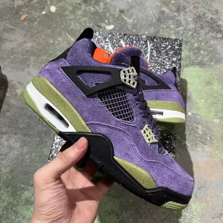 Air Jordan 4 紫色橄榄绿斑点篮球鞋