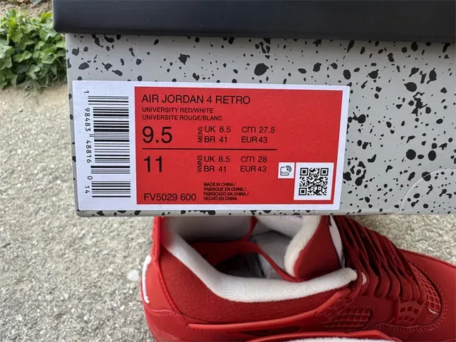 Air Jordan 4 Chaussures de Basketball Rouge Monochrome 2
