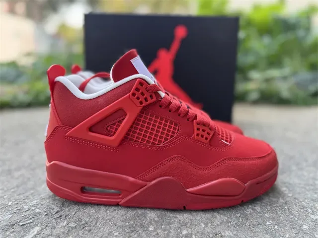 Air Jordan 4 Chaussures de Basketball Rouge Monochrome 6