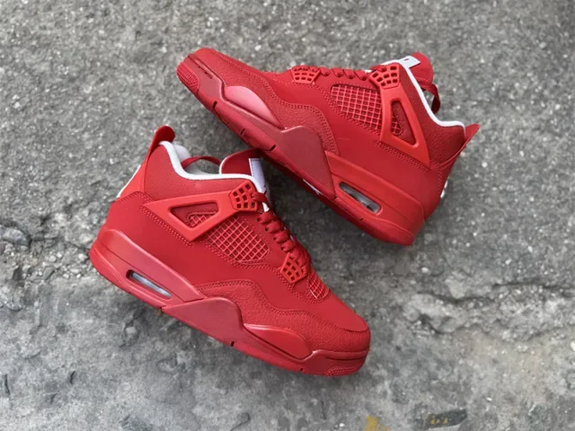 Air Jordan 4 Chaussures de Basketball Rouge Monochrome 7