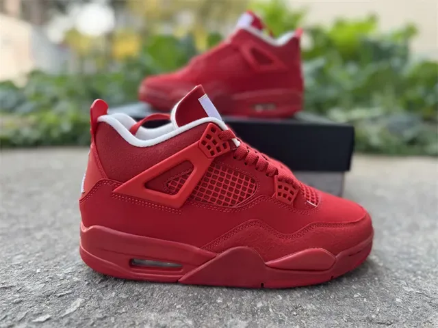 Air Jordan 4 Chaussures de Basketball Rouge Monochrome 8