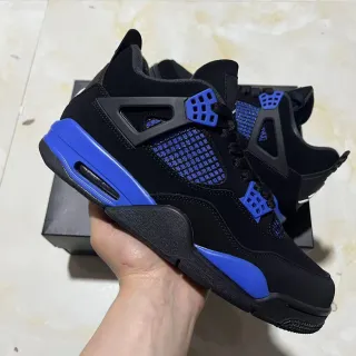 Air Jordan 4 Retro Black Royal Blue Basketball Shoes