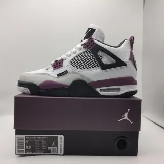 Air Jordan 4 Retro PGS White Neutral Grey Black Bordeaux Basketball Shoes