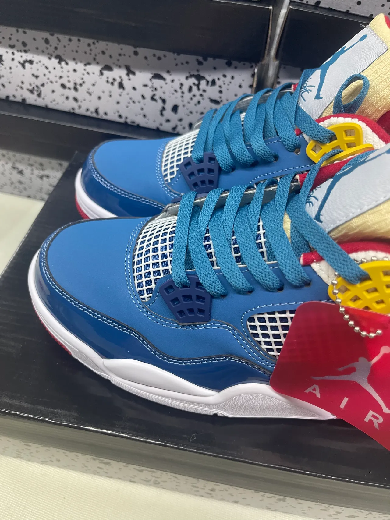 Air Jordan 4 Royal Blue White Red Basketball Shoes 2