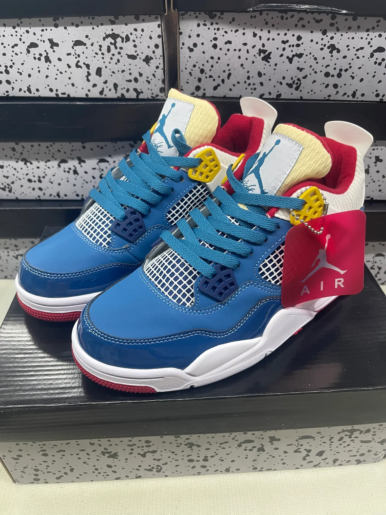 Air Jordan 4 Royal Blue White Red Basketball Shoes 3