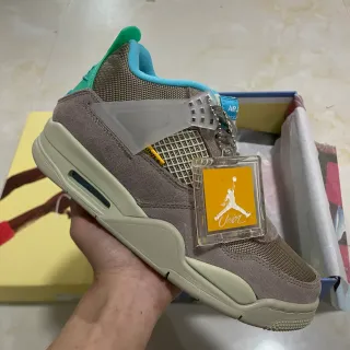 Air Jordan 4 Union Los Angeles Taupe Green Blue Basketball Shoes