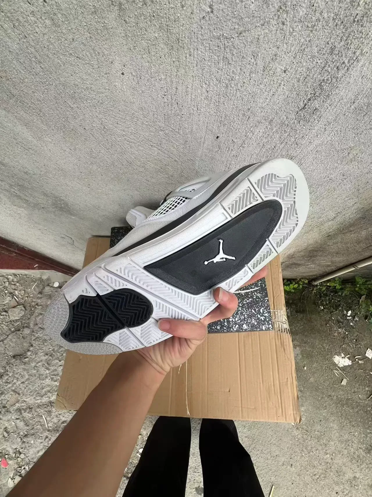 Air Jordan 4 Branco Preto Bege Tênis de Basquete 6