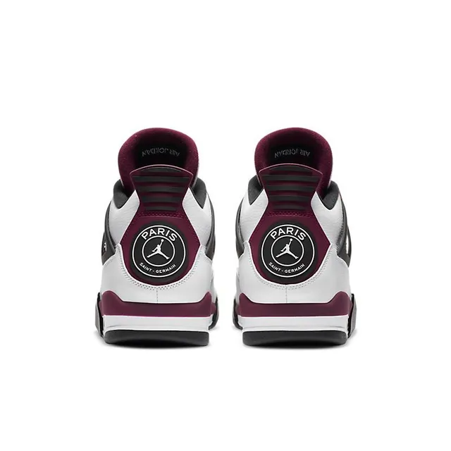 Air Jordan 4 Zapatos de Baloncesto Blancos Borgoña Negros 2