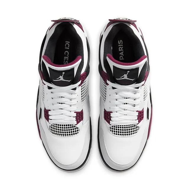 Air Jordan 4 Zapatos de Baloncesto Blancos Borgoña Negros 4