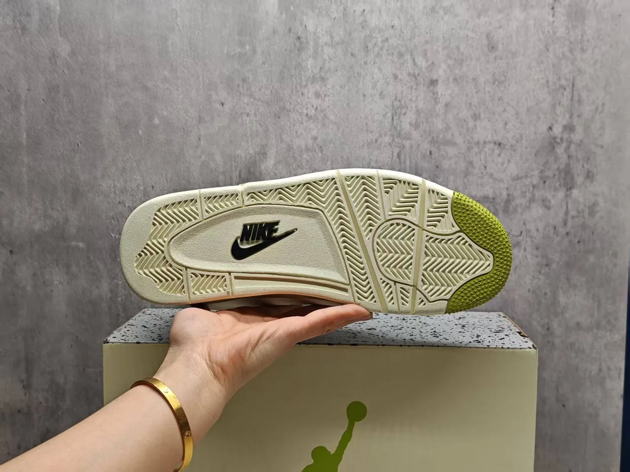 Air Jordan 4 White Lime Green Basketball Shoes 7