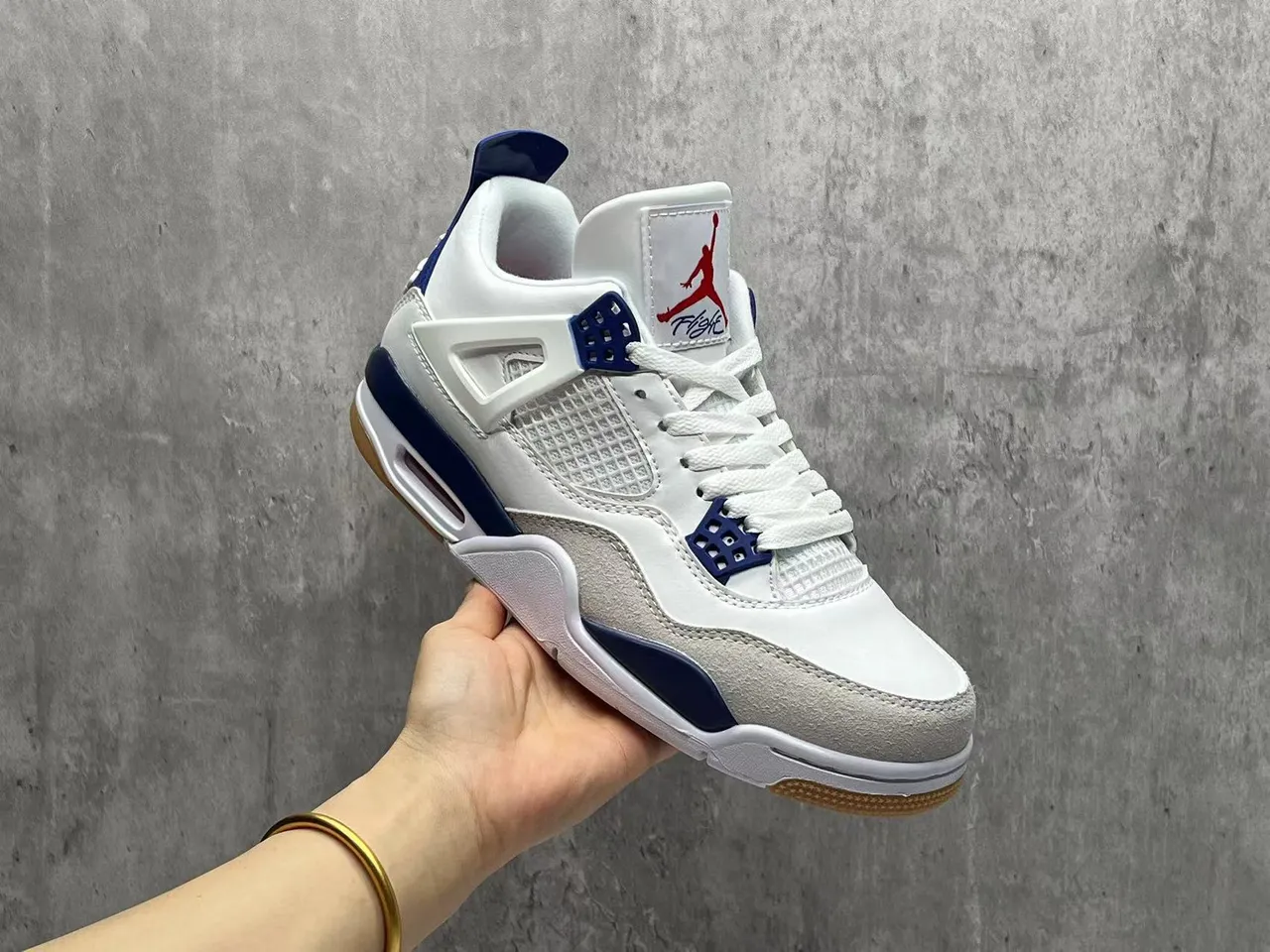Air Jordan 4 White Navy Gum Basketball Shoes 2