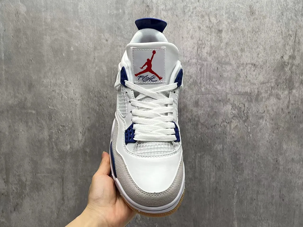 Air Jordan 4 White Navy Gum Basketball Shoes 3