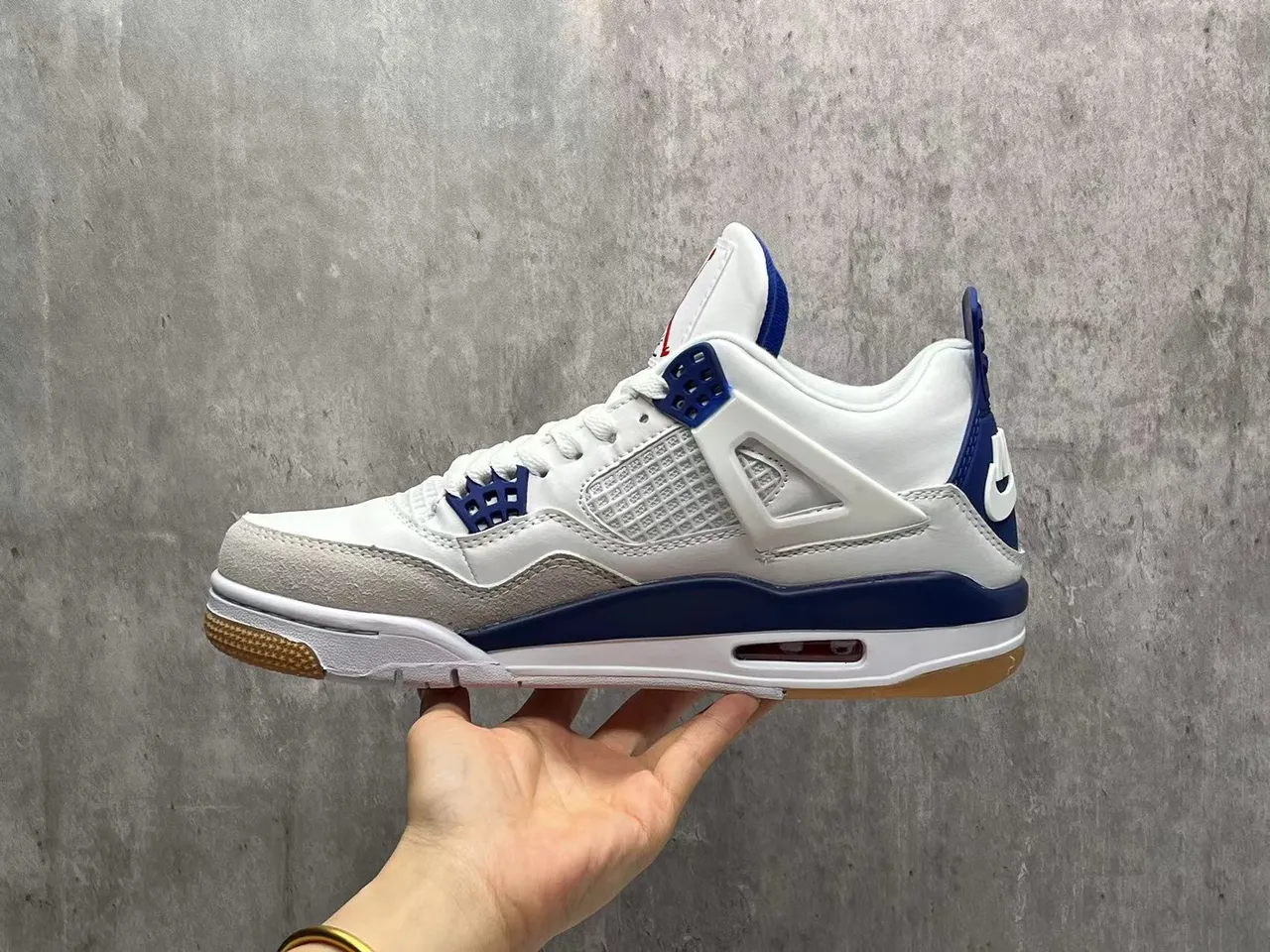Air Jordan 4 White Navy Gum Basketball Shoes 7