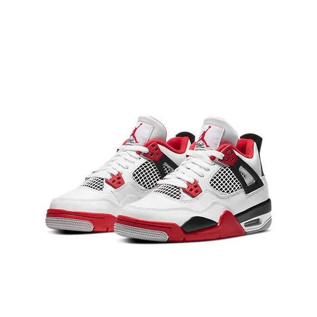 Air Jordan 4 White Red Black Basketball Shoes 3
