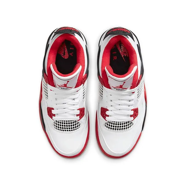 Air Jordan 4 White Red Black Basketball Shoes 4