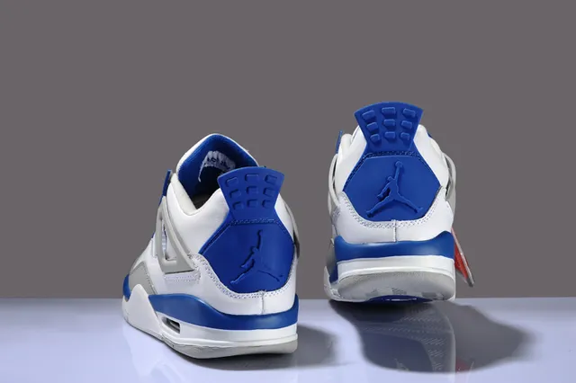 Air Jordan 4 White Royal Blue Gray Basketball Shoes 2