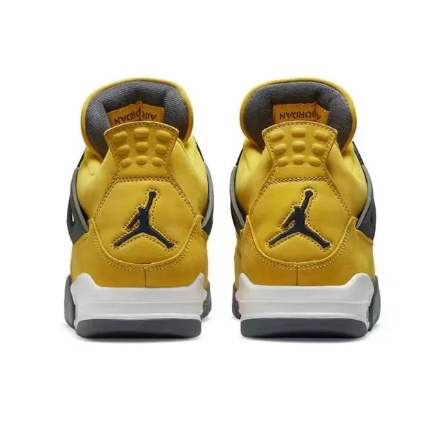 Air Jordan 4 Yellow Black White Basketball Shoes 3
