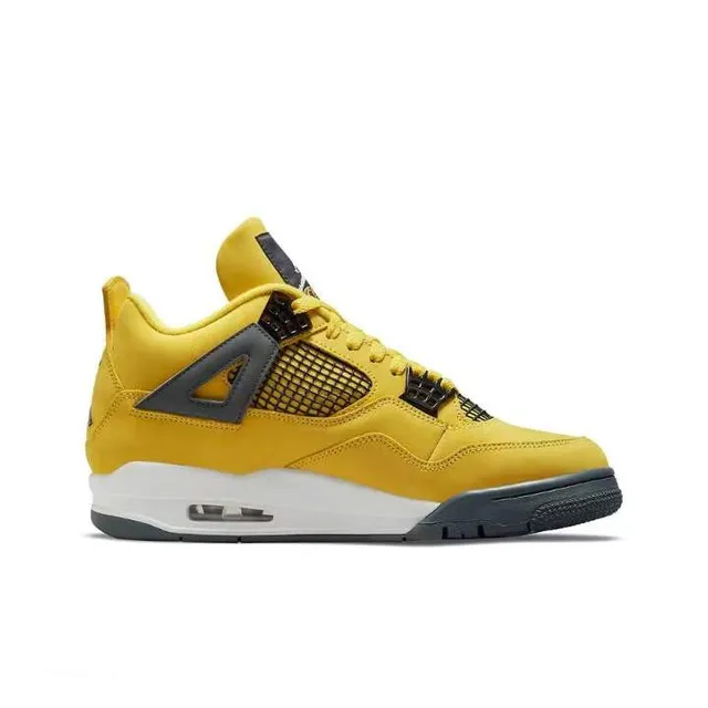 Air Jordan 4 Yellow Black White Basketball Shoes 6
