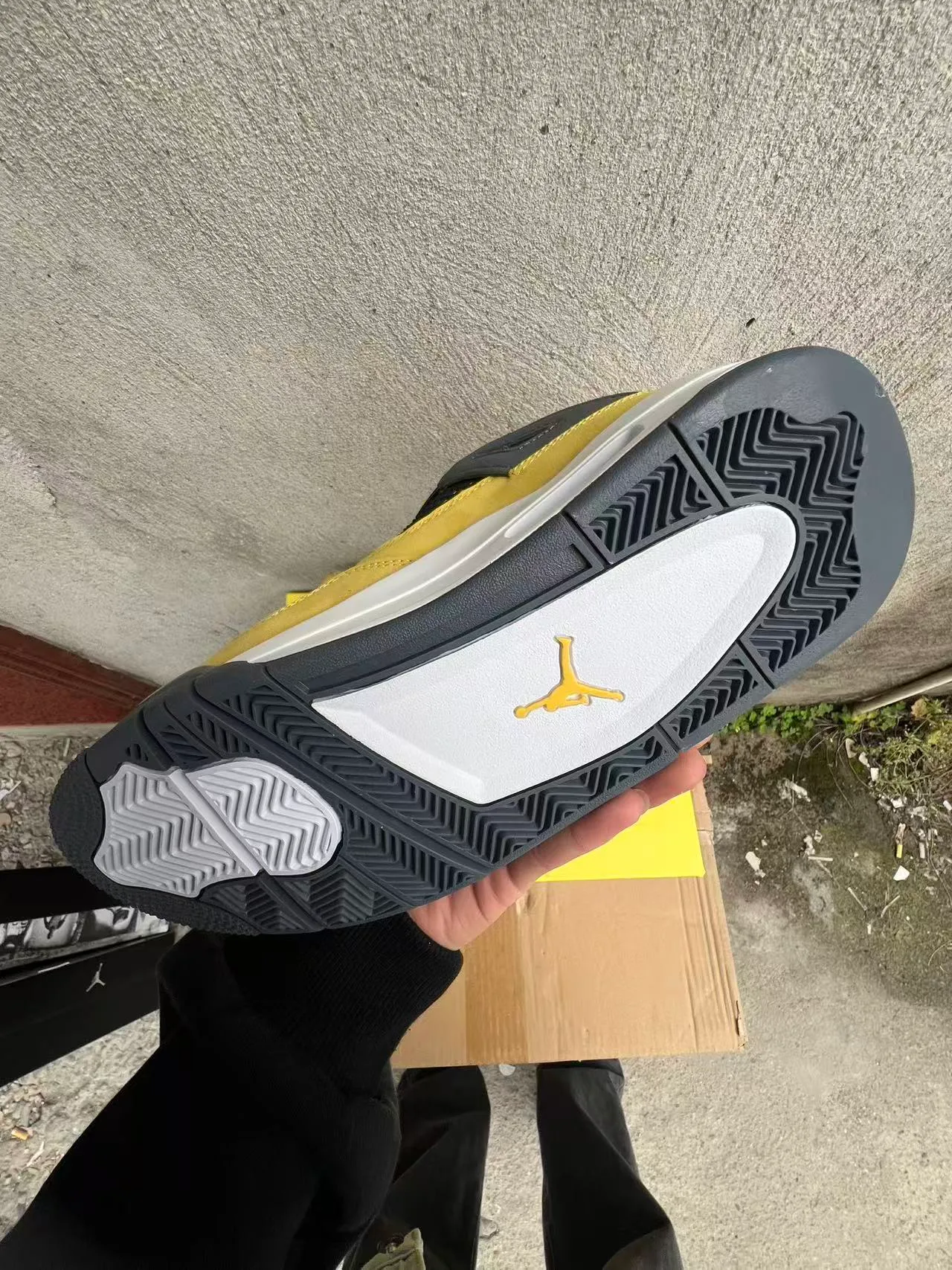 Air Jordan 4 Yellow Grey White Basketball Shoes 6