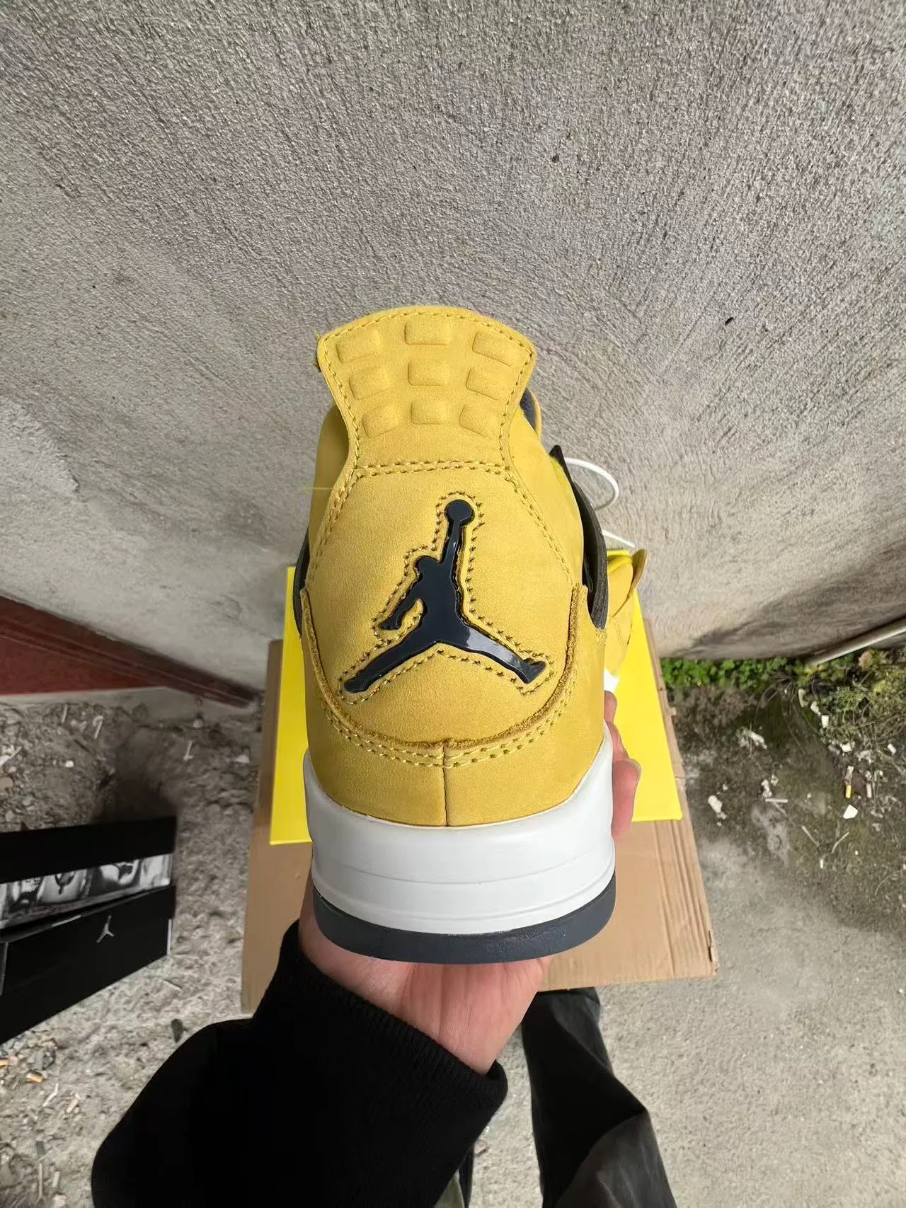 Air Jordan 4 Yellow Grey White Basketball Shoes 8