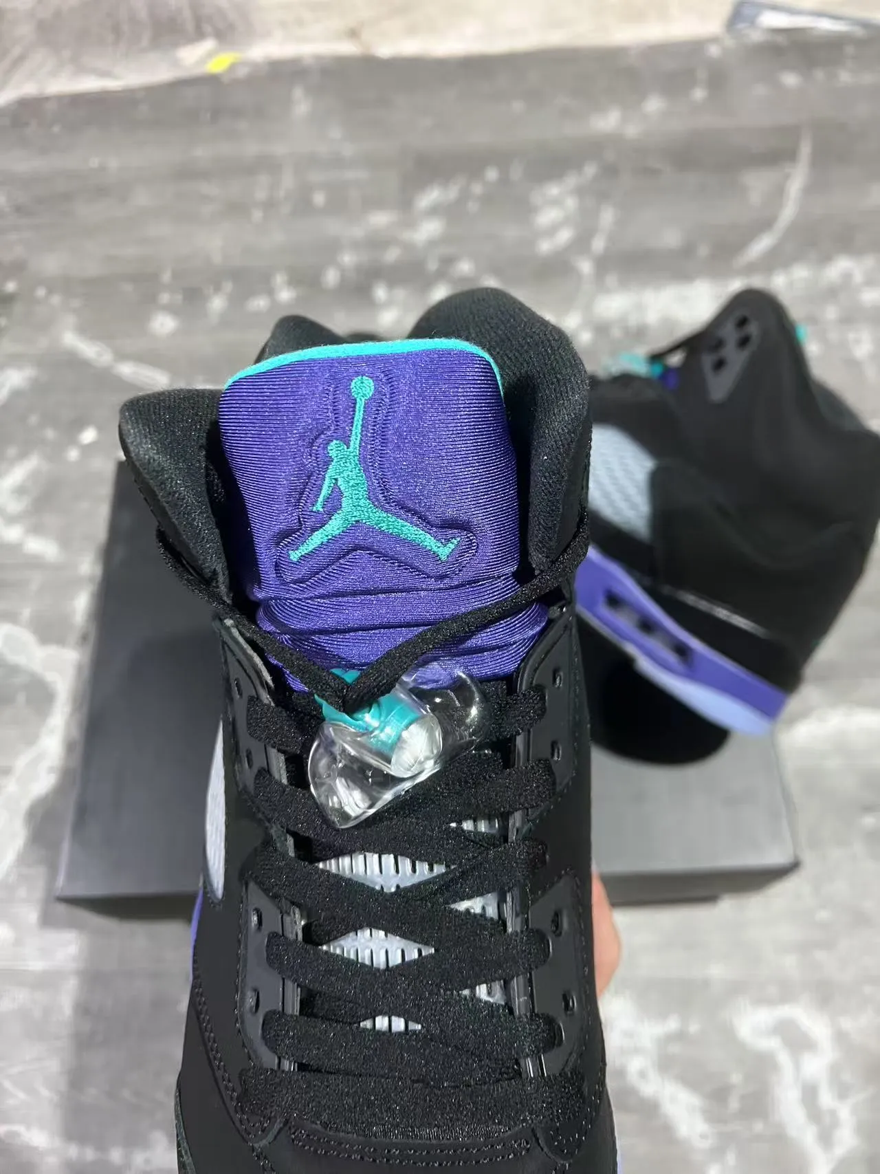 Air Jordan 5 Black Purple Green Lightning Bolt Basketball Shoes 4