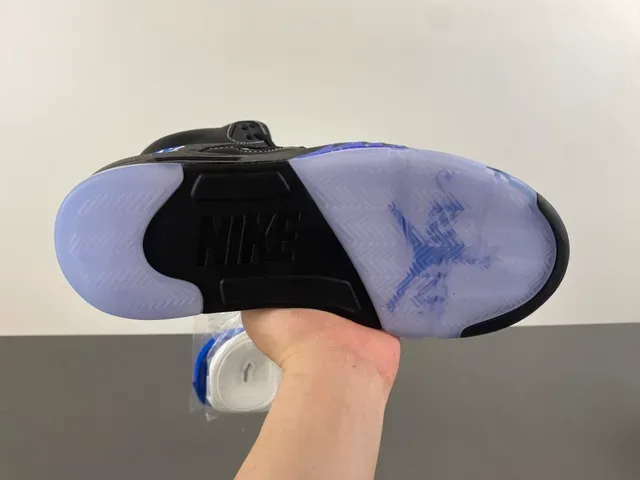 Air Jordan 5 Preto Azul Royal NY Tênis de Basquete 9