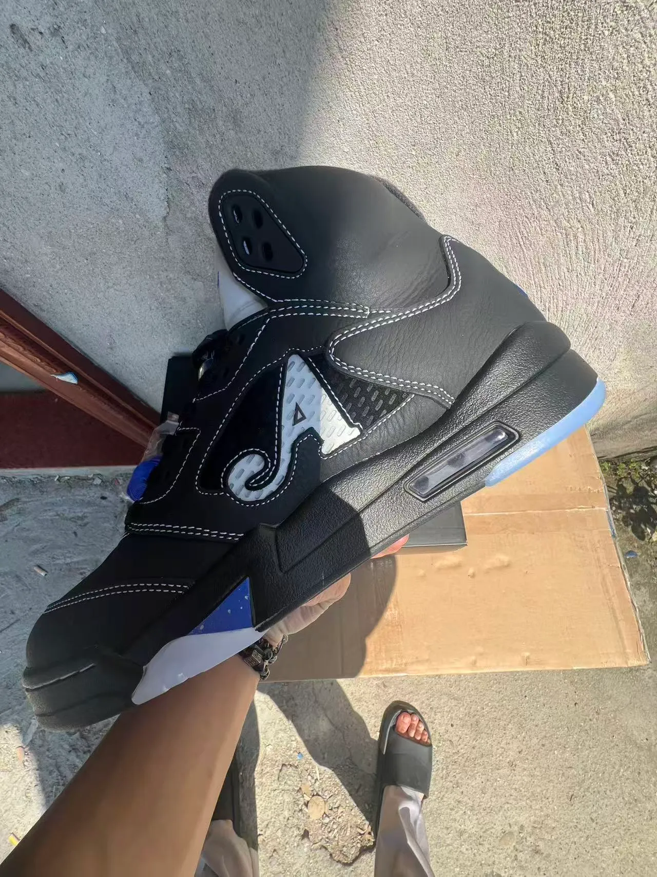 Air Jordan 5 Black Royal Blue NY Basketball Shoes 5