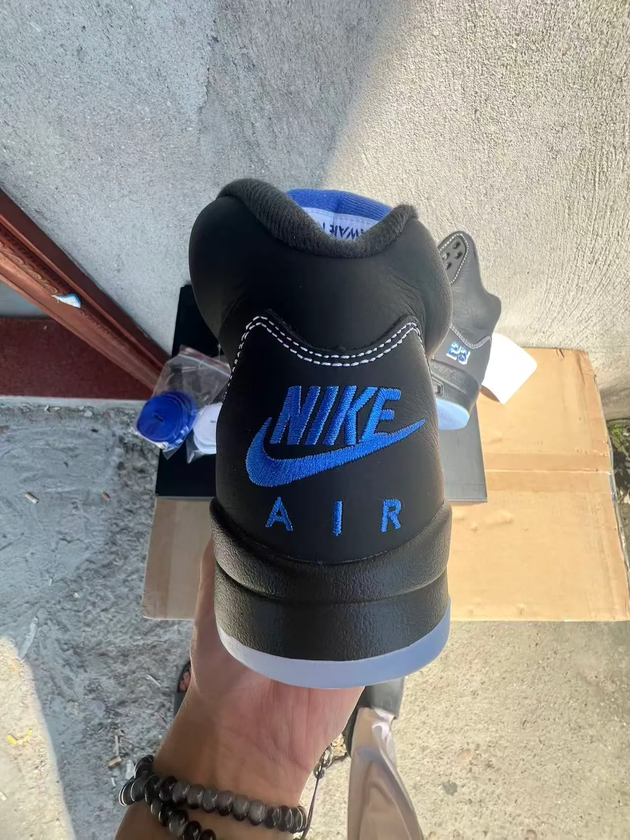 Air Jordan 5 Black Royal Blue NY Basketball Shoes 8