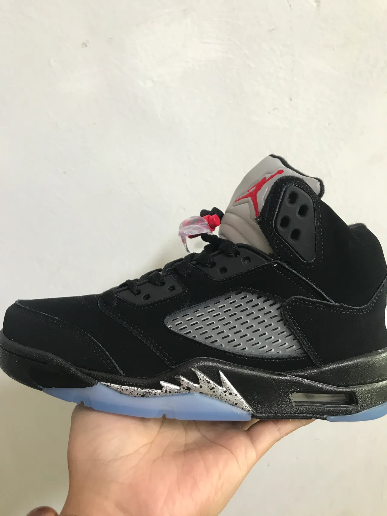 Air Jordan 5 Black Silver Red Basketball Shoes 3