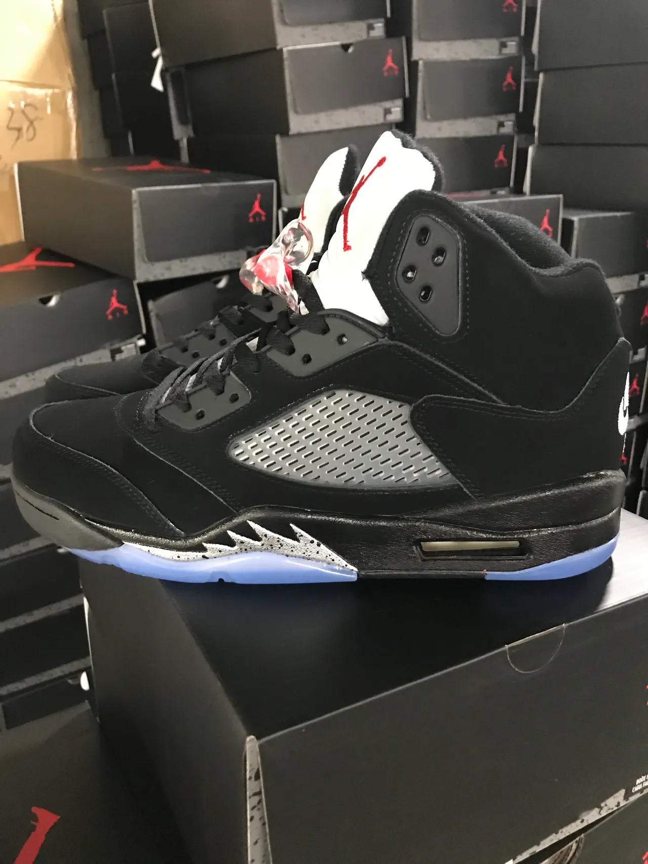 Air Jordan 5 Black Silver Red Basketball Shoes 5