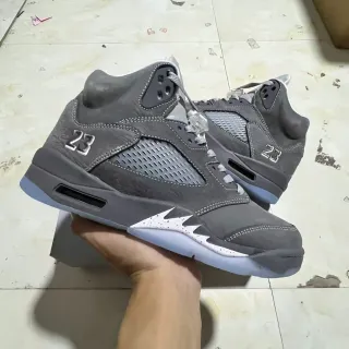 Air Jordan 5 Cinza Branco Azul Tênis de Basquete