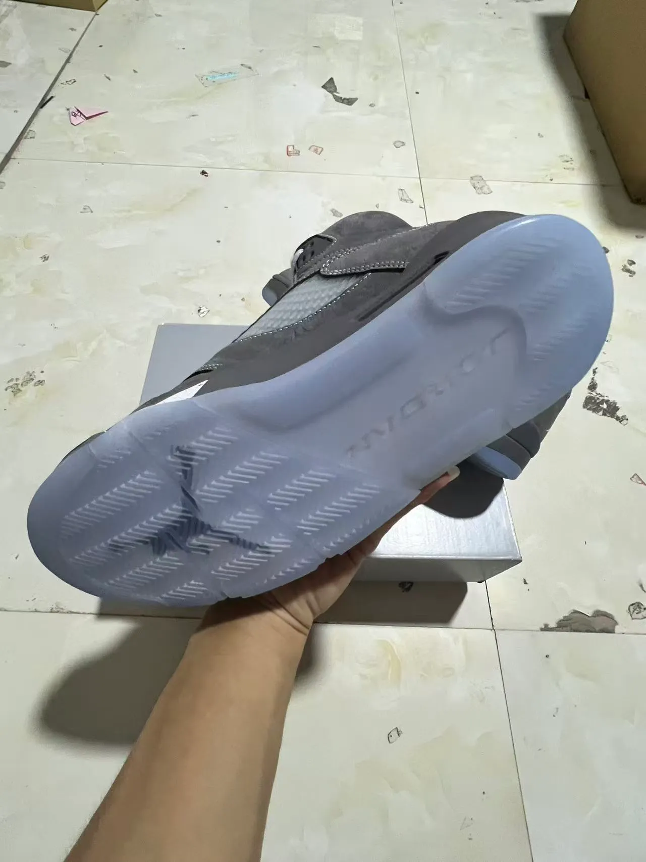 Air Jordan 5 Cinza Branco Azul Tênis de Basquete 6