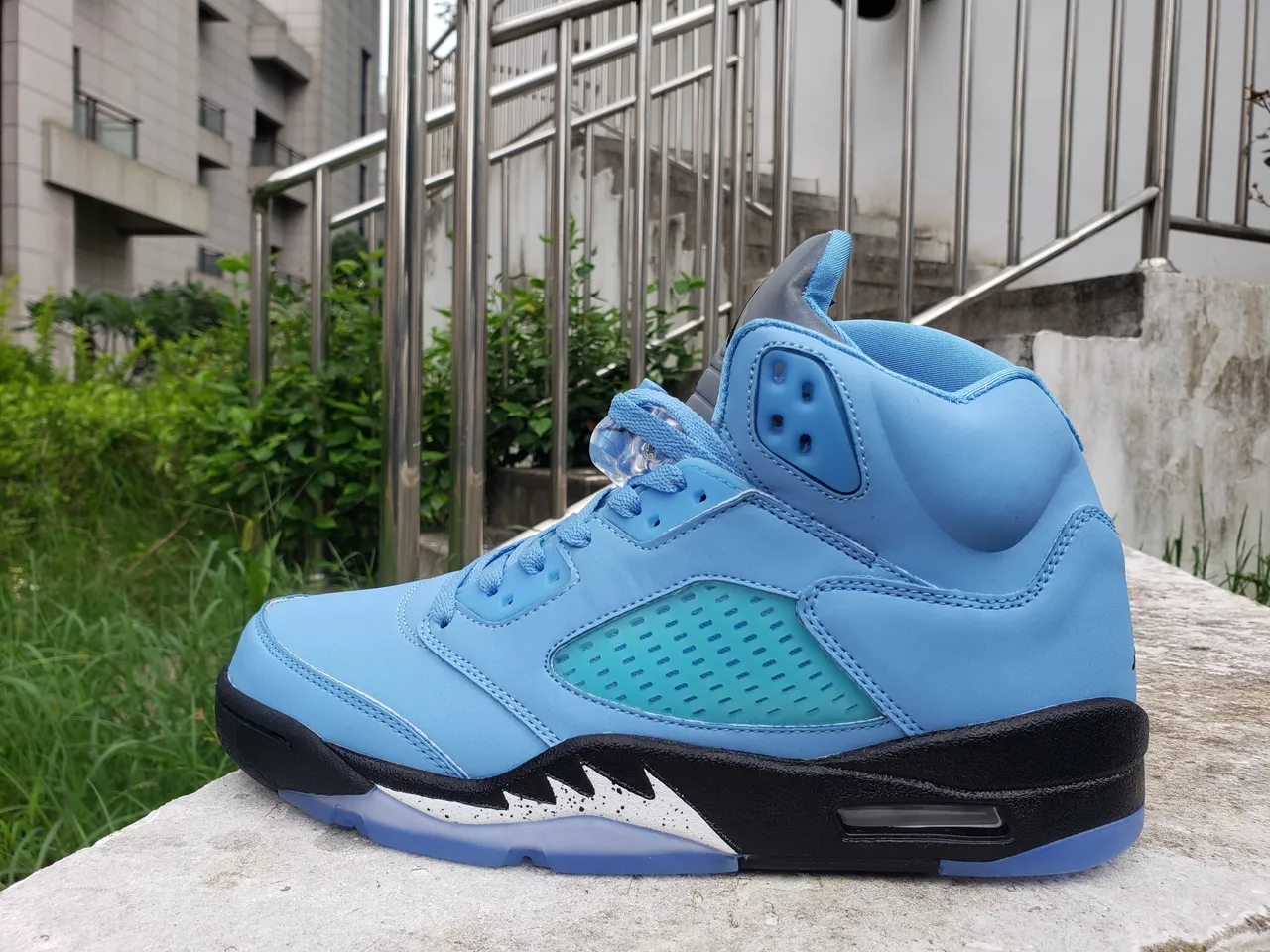 Air Jordan 5 Light Blue Black Teal Basketball Shoes 7