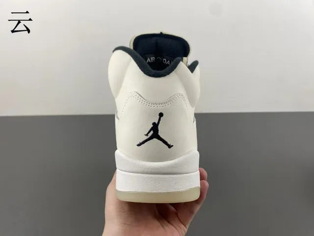 Air Jordan 5 Off-White Navy Basketball Shoes 4