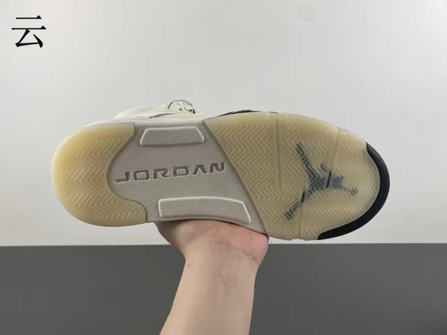 Air Jordan 5 Off-White Navy Basketball Shoes 10