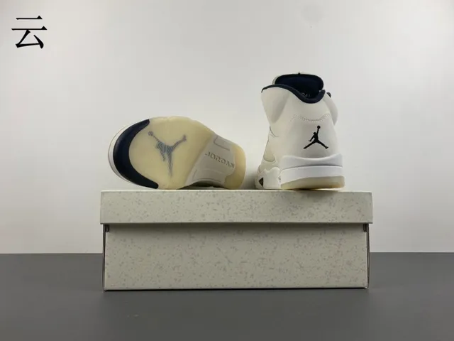 Air Jordan 5 Off-White Navy Basketball Shoes 11