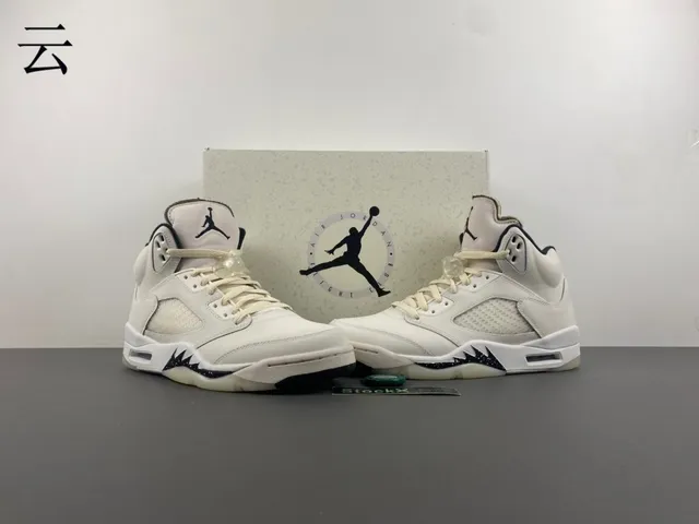Air Jordan 5 Off-White Navy Basketball Shoes 16